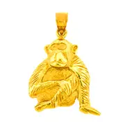 14K Gold Chimpanzee Pendant