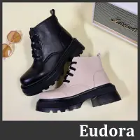 在飛比找蝦皮購物優惠-【Eudora】MIT台灣製 厚底軍靴 皮靴 中靴 厚底馬靴