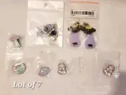 Space/Alien Jewelry Lot Lapel Pins/Earrings Lot Of 7 Cat-Spaceship-Astronauts