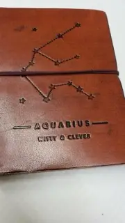 Soothi Brand Handcrafted Leather Zodiac Journal Aquarius Witty & Clever