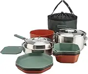 Gerber Complete Camping Cookware Set, 12-Piece, Ocean Tides, Stainless Steel & Plastic