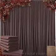 30 ft x 10 ft Wrinkle Free Brown Backdrop Curtain for Parties, Wedding Brown Photo Backdrop Drapes, Fabric 6 Panels 5ft x 10ft for Baby Shower Photoshoot Engagement Birthday Photography Background