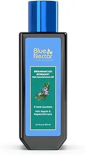 [Blue Nectar] Rosemary Oil for Hair Growth with Bhringraj Oil for Hair Nourishment, 100% Natural Ayurvedic Briganantadi Hair & Scalp Oil with Amla Hair Oil (9 Herbs, 3.38 Fl Oz)