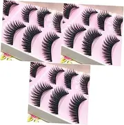 Ipetboom 3sets Natural False Lashes Long Thick Eyelashes for Women Safe Odorless Easy Use Remove 5pairs*3