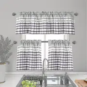 Kitchen Curtains Decor Window Curtain Luxury Cafe Valance Topper Drapes Grey 130cmx41cm