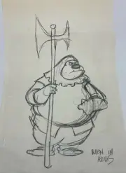 Goof Troop DISNEY 1992 Production Alex Mann Hand Drawn Model Cel 13" x 10" #DB