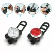 2xUSB Rechargeable LED Bike Lights Set Headlight Taillight Caution Bicycle Light