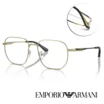 【EMPORIO ARMANI】金屬大方框 光學眼鏡(霧金 黑#EA1159D 3002-54MM)