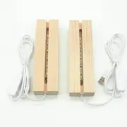 Art Rectangle LED Light Display Base Crystal Wooden Stand Holder Night Lights