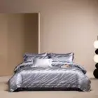 Bedding Set 4pcs Nature Silk & Tencel Duvet Cover Flat Sheet 2 Pillowcases Queen
