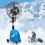 Industrial Misting Fan, Commercial Pedestal Fan, Humidifier Misting Fan with Lord, 3 Speed, 42 Liter Water Tank, 90° Oscillation Lord (Blue
