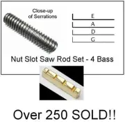 GeetarGizmos 4 Bass Guitar NUT SLOTTING SAW RODS File Tool Set