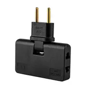 1Pc 180 Degree Rotate Plug EU Converter 1 In 3 Multi Plug Wireless Outlet Adapter black