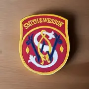 SMITH & WESSON Logo Patch Sportsman Outdoor Red Blue Yellow