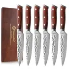 6PCS Utility Knife Steak Knife 5 inch Forged Stainless Steel Kitchen Knives Cut