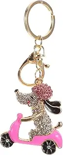 TOYANDONA Cute Dog Keychain Puppy Key Chain Animal Rhinestone Keyring Charm Bag Pendant Car Hanging Decoration Funny Keychain For Purse Backpack