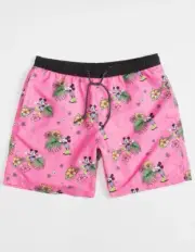 Neff x Disney Mickey Hot Tub Mens Volley Shorts 7" Size L Pink