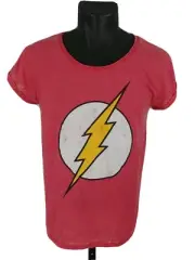 DC Comics Flash Faded Distressed Red Juniors T-Shirt - MWT