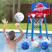 HYES Pool Basketball Hoop Poolside with Backboard, Pump, Swimming Pool Games for