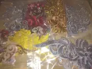 Sequined And Embroidered Iron On Appliques 14 Assorted Pieces New