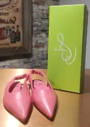 Sam Edelman Whitney Slingbacks in Rose Pointed Toe Leather Mules Size 6 1/2 New