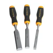 Wood Chisel 3 Piece Set - 1", 3/4" & 1/2" Bevel-Edge Bench Chisels with Strik...