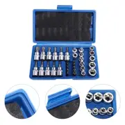 34 Pcs Torque Socket Bit Wrench Set Handheld Tool Sturdy Storage Case