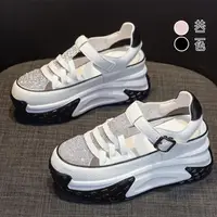 在飛比找PChome24h購物優惠-【韓國K.W.】Y7246真皮不拘形復古運動鞋(真皮/健走鞋
