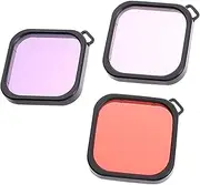 DOITOOL 3pcs Waterproof Diving Lens Filter High Transparency Underwater Housing Case 0.5-4.5m Depth Correction Scratch Resistant Freshwater/seawater Compatible