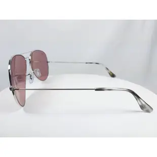『逢甲眼鏡』Ray Ban雷朋 全新正品 太陽眼鏡 銀色金屬細框 葡萄紫鏡面 【RB3025-003/4R 62】