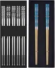 Metal Chopsticks Titanium Plated Stainless Steel Chopsticks 2 Pairs 9.25 Inches