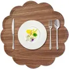 Kreatur Round Waterproof Placemats for Dining TableSet of 6Modern PU Washable...