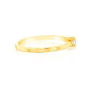 Sterling Silver Gold Plated White Cubic Zirconia $ Claw Ring, M