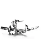 Sword Earring 1 Pc - Silver - One Size