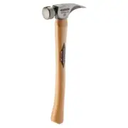Stiletto 12-oz. Titanium Smooth Face Hammer W/ 18" Curved Hickory Handle Silver