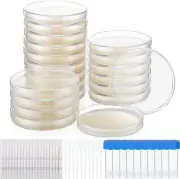 60 Pcs Prepoured Agar Plates Kit Include Petri Dishes with Agar Cotton Swabs Dro
