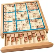 NAMOARLY 1 Set Wooden Numbers Puzzle Game Educational Development for Boys Checkerboard for Family Play Random Color Random Color