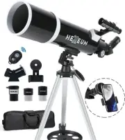 Telescope for Adults & Beginner Astronomers - 80mm Aperture 600mm 80600Black