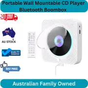 Portable Wall Mountable CD Player Bluetooth Boombox FM Radio Remote HiFi Speaker
