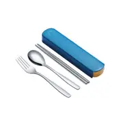 2Set Portable Fork Spoon Dinner Set With Box Travel Tableware Set Stainless Steel Dinnerware For Kid School Cutlery Kitchen
