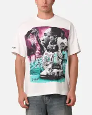 [MITCHELL & NESS] Mitchell & Ness Miami Heat Alonzo Mourning South Beach T-shirt Vintage White - Size XL XL Vintage White