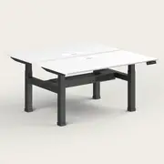Recess Dual Sit-Stand Desk | Office Desk | Office Workstation | Standing Desk, No Screen / White / Black