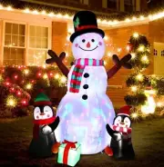 Inflatable Snowman Penguin 6ft Blow Up Yard Decoration LED Lights Christmas