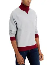 Club Room Men's Turtleneck Fleece Sweatshirt in Soft Grey Heather-Size 2XL