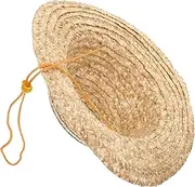 [BESPORTBLE] Outdoor Weaving Straw Beach Hat Camel Color for Sun Protection and Western Party Decoration Hats