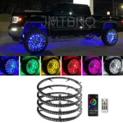 For GMC Sierra 1500 2500 4x 17.5'' RGB Wheel Ring Lights LED Rim Light Bluetooth