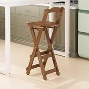 29in Wood Folding Bar Stool, Dining Counter Height Chair with Backrest, Portable Bar Chairs for Home Kitchen Breakfast, No Assembly(Teal Color,H 62cm/24in)
