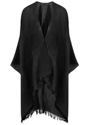 Eileen Fisher Linen-blend Poncho - Black - One Size One Size