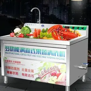 【可開發票】洗菜池商用洗菜機渦流臭氧果蔬氣泡清洗機食堂加熱全自動洗菜機
