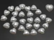 500 Acrylic Half Pearl FlatBack Heart Bead 8X8mm Scrapbook Craft Colour Choice